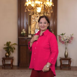 Home collar shirt (hot pink)