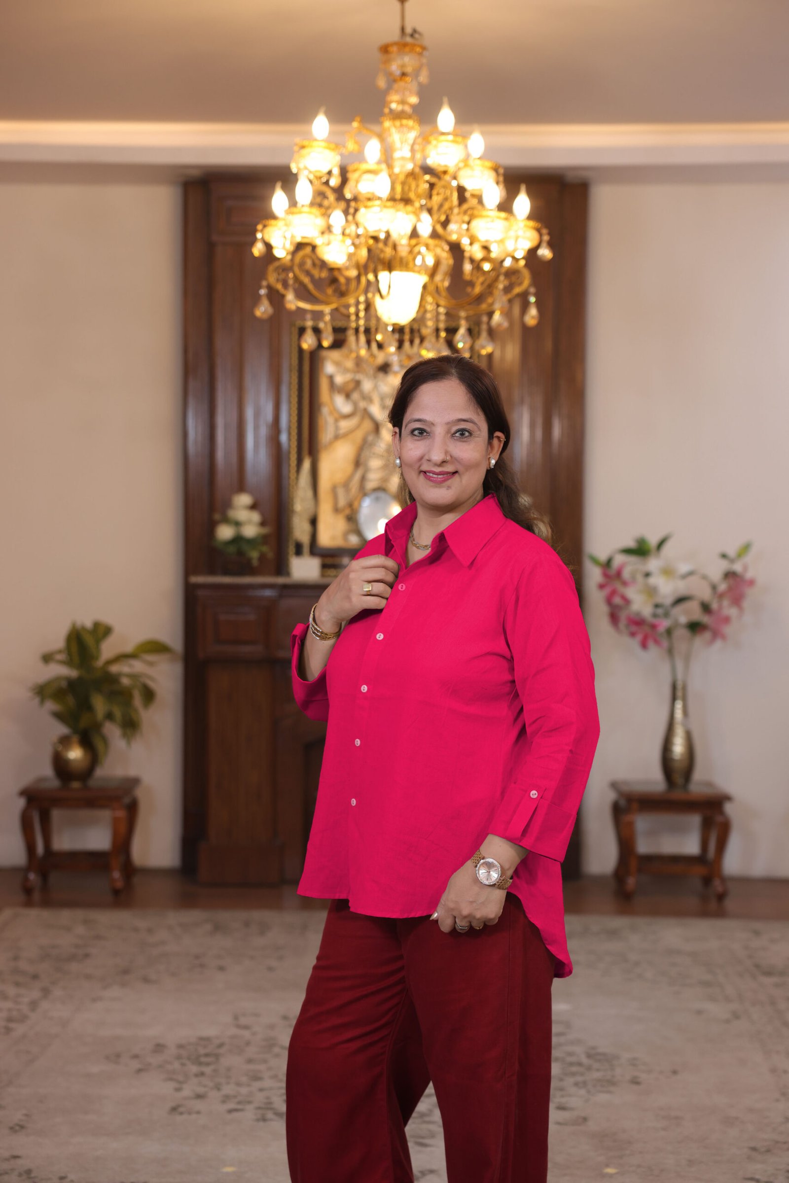 collar shirt (hot pink)