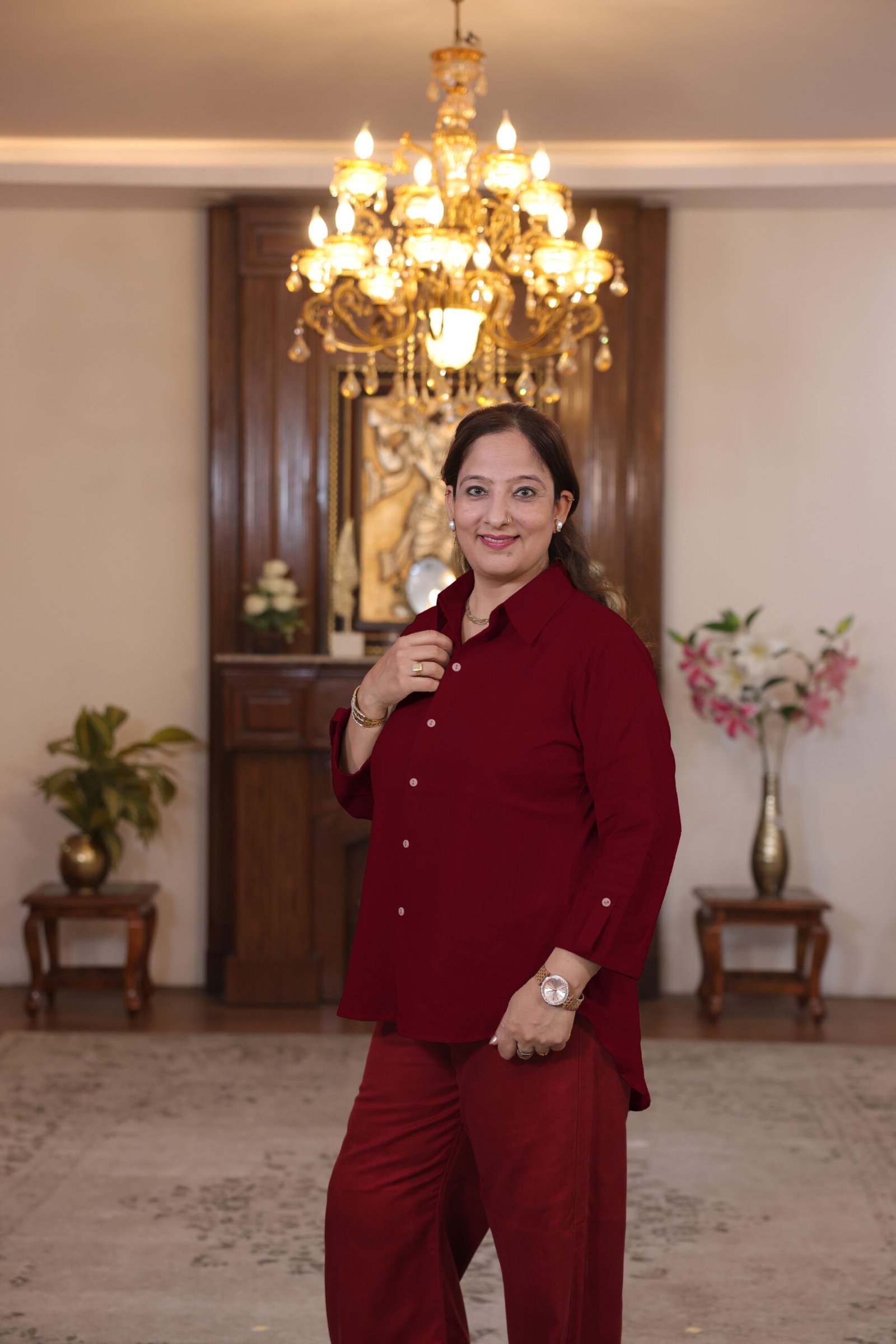 collar shirt (maroon)