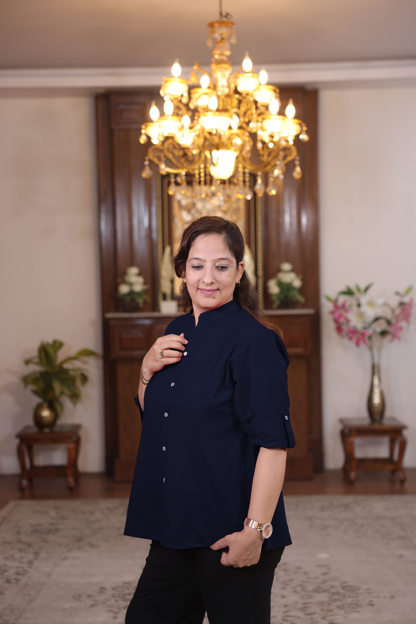 front stitched shirt (blue) front stitched shirt (blue)