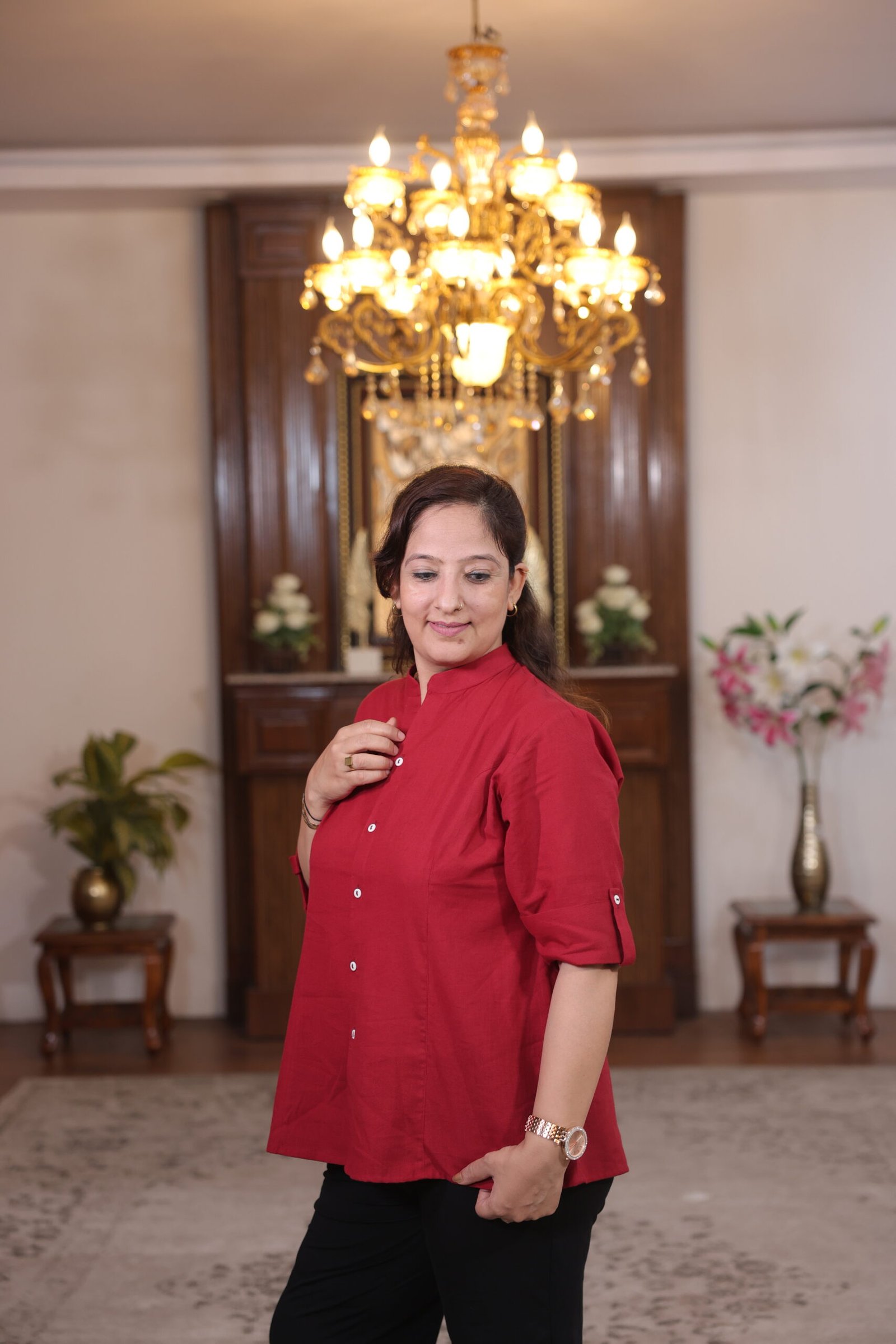 front stitched shirt (maroon) front stitched shirt (maroon)