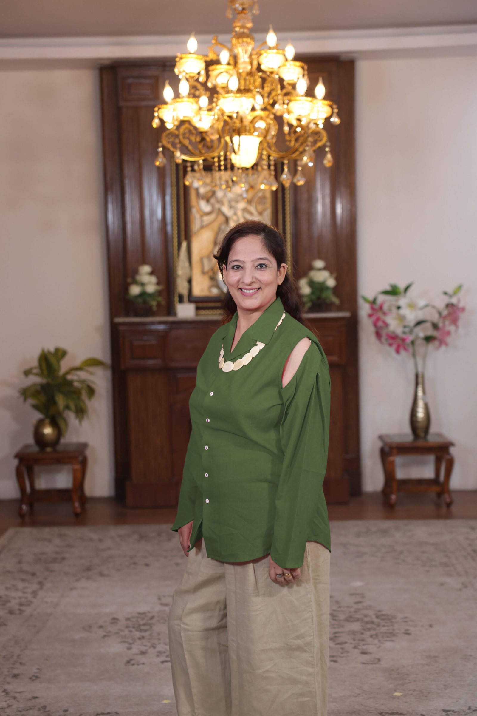 shirt with detachable sleeves (green)