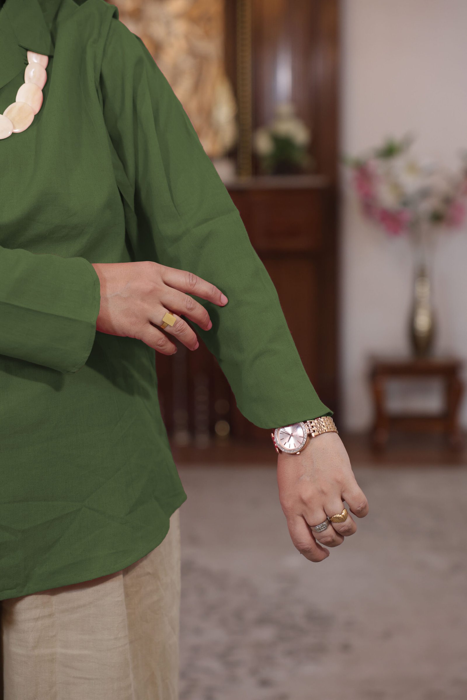 shirt with detachable sleeves (green)