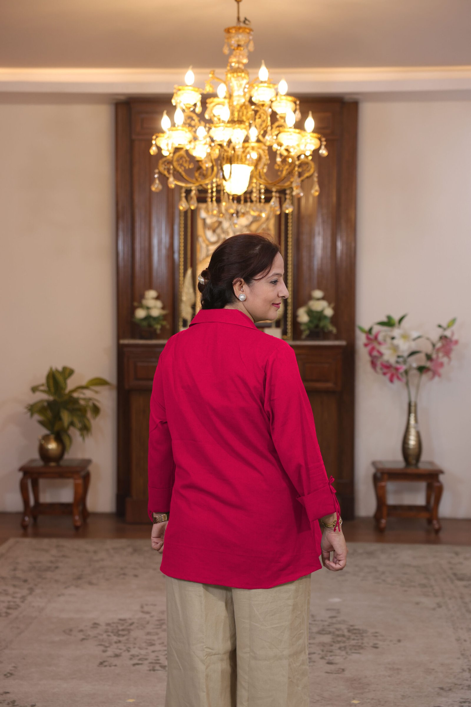 kurti with eyelet pattern (hot pink) kurti with eyelet pattern (hot pink)